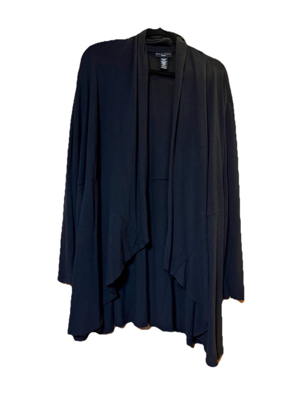 Apostrophe Black Draped Open-Front Women's Cardigan